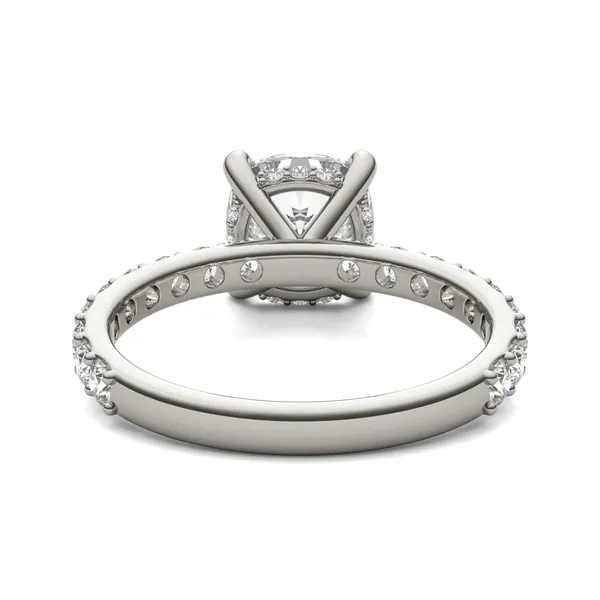 Cushion Custom Hidden Halo Bold 3/4 Eternity Engagement Ring